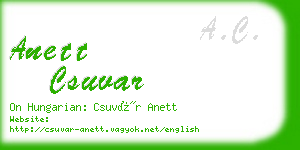 anett csuvar business card